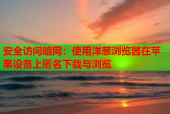 安全访问暗网：使用洋葱浏览器在苹果设备上匿名下载与浏览